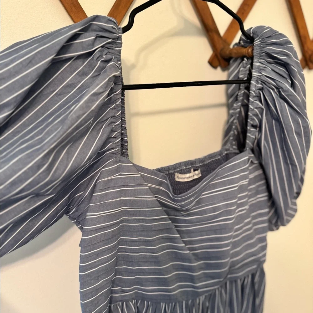 Abercrombie & Fitch Blue Striped Smocked-Waist Dress - Picture 5 of 5